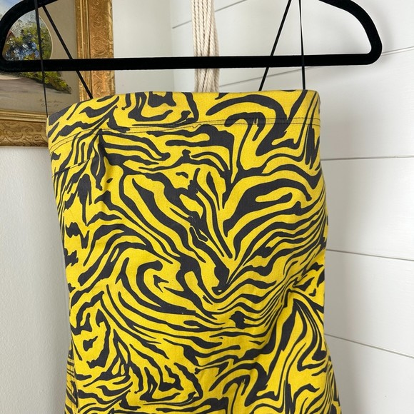 Miaou Lottie Mini Dress Bodycon Yellow Zebra Print Size Small - Picture 8 of 10